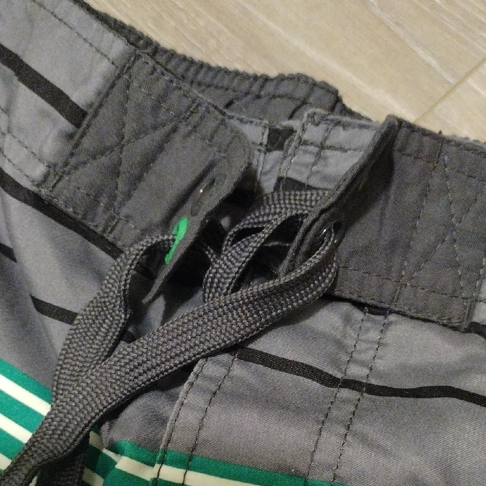 Green and Black Striped Swim Shorts - Picture 7 of 7